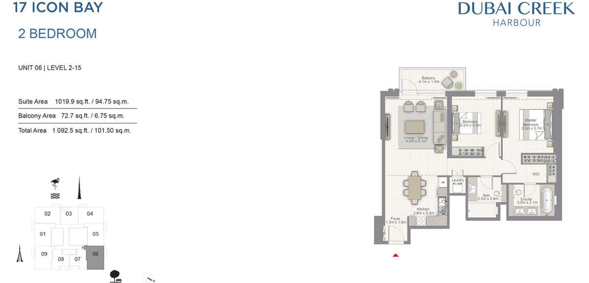 2 BR, Unit 6, Level 2-15- 17 Icon Building 1